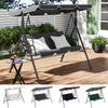 Patio Metal Swing Chairs Outdoor Hammock 3 Seater Canopy Garden Bench Sunshade