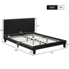 Upholstered Bed Frame PU Headboard Double/Single Size Bed Platform in Black