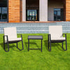3PCS Modern Garden Outdoor Rattan Rocking Leisure Chair with Tea Table Black UK