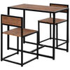 HOMCOM 3 Pcs Table Stool Set Dining Room Bar Modern Style Furniture Metal Frame