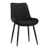 Set of 2 Dining Chairs Velvet Padded Seat Metal Leg Kitchen Chairs Multicolor