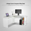 Black/White L-shaped Computer Desk Corner PC Table Workstation Home Office