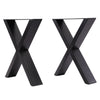 2PCS INDUSTRIAL STEEL TABLE LEGS CABINET CHAIR DESK X-SHAPED LEGS SET BLACK UNIT