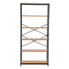 6 Tier Industrial Metal Book Shelf Ladder Shelving Rack Storage Unit Organizer