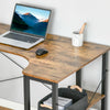 Home Office L-Shaped Corner Computer Desk w/ 2 Shelves Steel Frame Rustic Brown