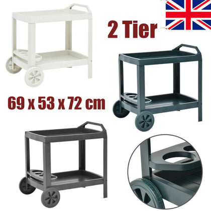 Catering Trolley Hotel Kitchen Restaurant Serving 2 Tier Home Food Drink Cart