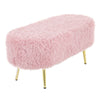 Faux Fur Footstool Bed End Sofa Padded Bench Fleece Pouffe Stool Vanity Chair UK