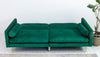Velvet Sofa Bed Living Room Furniture 2 seater sofa bed with 2 bolister cushions
