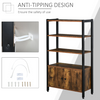 Vintage Industrial Bookcase Rustic Shelf Door Tall Side Cabinet Display Storage