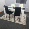Dining Table Set and 6 4 black white Leather chairs kitchen table set of 4 or 6