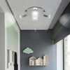 Modern LED Ceiling Lights Adjustable Spotlight 4 Way Round Plate with 4x Bulbs
