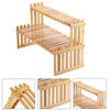 2 Tiers Bamboo Desk Storage Organizer Desktop Display Shelf Rack for Home Office