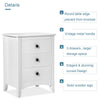 2x Modern Chests of Drawers Bedside Table Cabinet 3 Drawers Bedroom Storage Wood