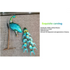Colourful Peacock Metal Birds Garden Ornament Sculpture Friendly Features Decor
