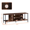 Brown Wooden TV Cabinet Metal Leg with Compartment Shelf Unit Industrial Style