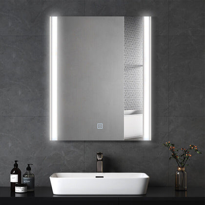 LED Bathroom Mirror with 3 Color Lights Anti-fog Wall Mounted Touch Sensor