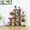 Tiered Wood Plant Stand Vertical Display Flower Pot Shelf Balcony Entryway Porch