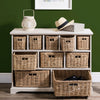 Large White Basket Storage Unit,Wicker Drawers,Hallway, Kitchen,Bathroom storage