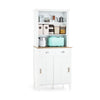 Kitchen Buffet Freestanding Kitchen Pantry Storage Cabinet w/ Hutch Sliding Door