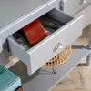 Stylish Grey Painted Wooden 3 Drawer Hallway Console Table Side Desk Undershelf