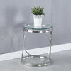 Tempered Glass Tea Coffee Table Side Small End Stand Teapoy Desk Metal Pedestal