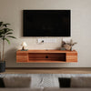 Wooden Wall Mounted Floating TV Unit Cabinet Stand With Storage TV Entertainment