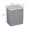 Linen Fabric Laundry Basket Hamper Bin Dirty Clothes Storage Organizer with Lid