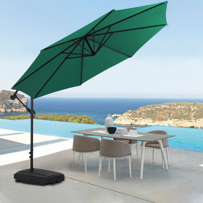 Sun Parasol Garden Sun Shade Umbrella Patio Outdoor Banana Parasol with Base Kit