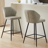 Set of 2 Counter Stools Dining Chairs Barstools Faux Leather Upholstered Seat