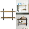 2 Tier Metal Wall Shelf Wall Mounted Diaplay Shelf Living Room Bedroom