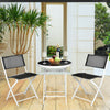 3pcs Patio Bistro Set Folding Table and Chair Set In/Outdoor Furniture W/ Table