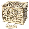 Wedding Card Box DIY Gifts Wooden Money Box with Lock Decoration Party Supplies