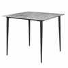 Industrial Square Marble Dining Table Kitchen Eating Table & Black Legs 4 Seater