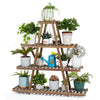 4 Tier Wood Plant Stand Stable A-Frame Flower Stand Planter Display Garden Patio