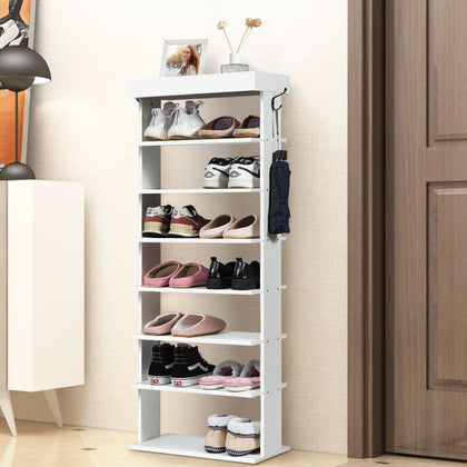 7-tier Double Shoe Storage Tower Organiser Unit Home Display Shelf Rack Stand
