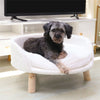 Super Soft Elevated Dog Bed - Half Round Raised Pet Sofa Chair Seat with Cushion
