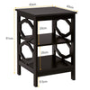 3-Tier Multifunctional Nightstand Stable Sofa Bed Side Table with Storage Shelf