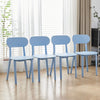 Round Dining Table and Chairs Set 4 Glass Table with 4 Chairs Dining Room Blue