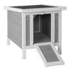 Grey Wooden Rabbit Dog Cat Puppy Kennel Cage Hutches Pet House with Door