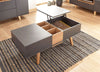 Coffee Table Tea Rectangle Double Lift-Up Storage Living Room Furniture Grey/Oak
