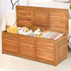 180L Storage Box Outdoor Patio Deck Wooden Garden Bench for Cushions & Tools
