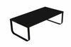 Black Rectangle Coffee Table Glass Side End Table Metal Frame Office Living Room