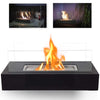 Indoor & Outdoor Bio Ethanol Fireplace Glass Top Burner Firebox Fire Pit Bowl UK