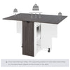 Wooden Mobile Drop Leaf Dining Table Stool Set Folding Kitchen Furniture Grey