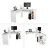 L-shaped PC Computer Desk Corner Table Workstation Home Office w/ Shelves