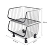 Large Stackable Metal Wire Basket Trolley Rack Kitchen Fruit Vegetable Storages