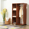 Single Mobile Open Wardrobe Storage Shelves Organizer With Clothes Hanging Rail