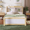 Kids Bed 3FT Single Size Bed Solid Pine Wooden Bed Frame w/Storage Headboard QF