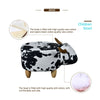 Cow Footstool Ottoman Cushion Padded Upholstered Stool Pouffe Footrest Seat Kids