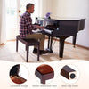 2-in-1 PU Leather Piano Bench Double Duet Seat W/Padded Cushion Music Storage